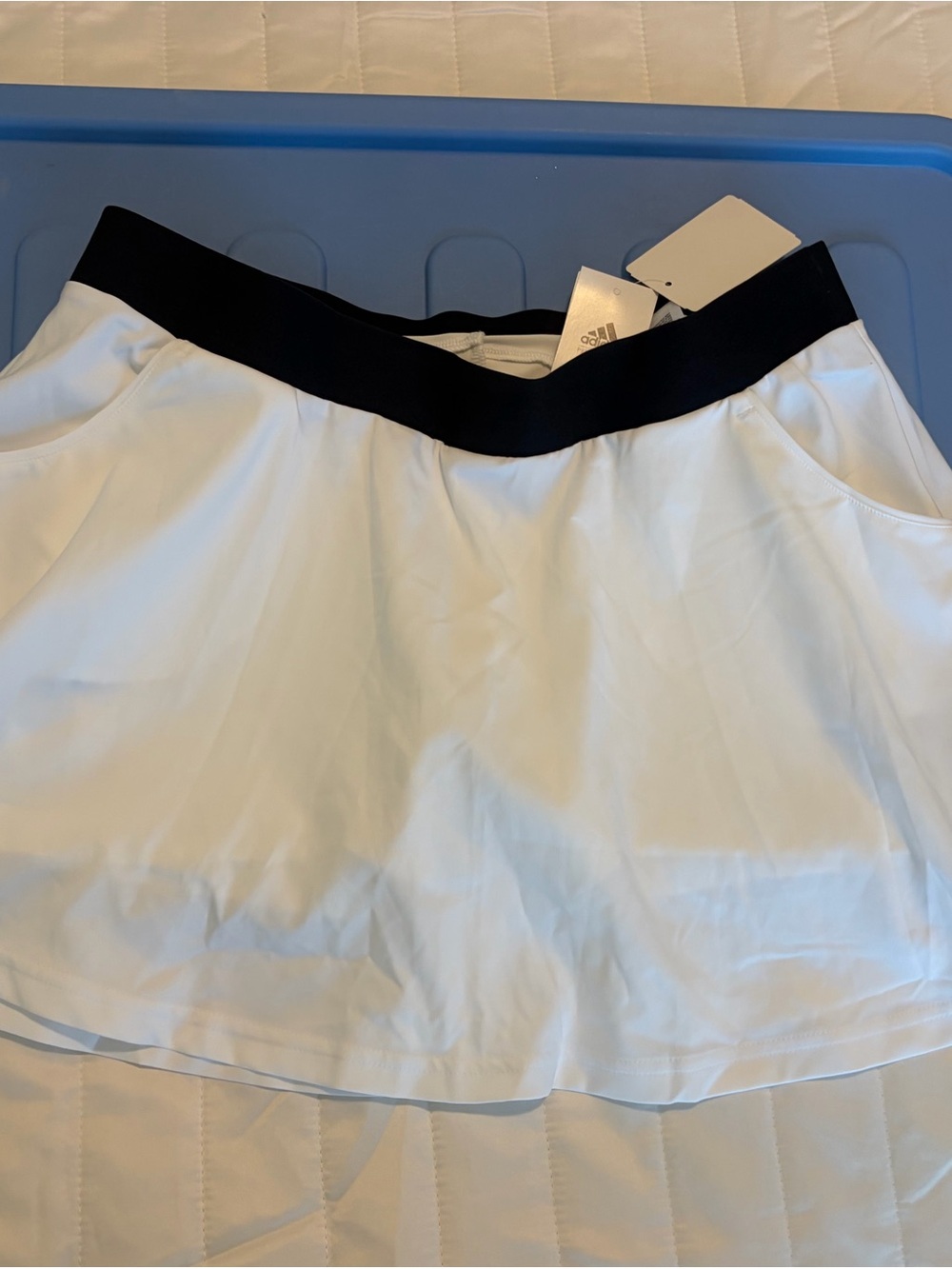 adidas White Skater Skirt with Black Waistband